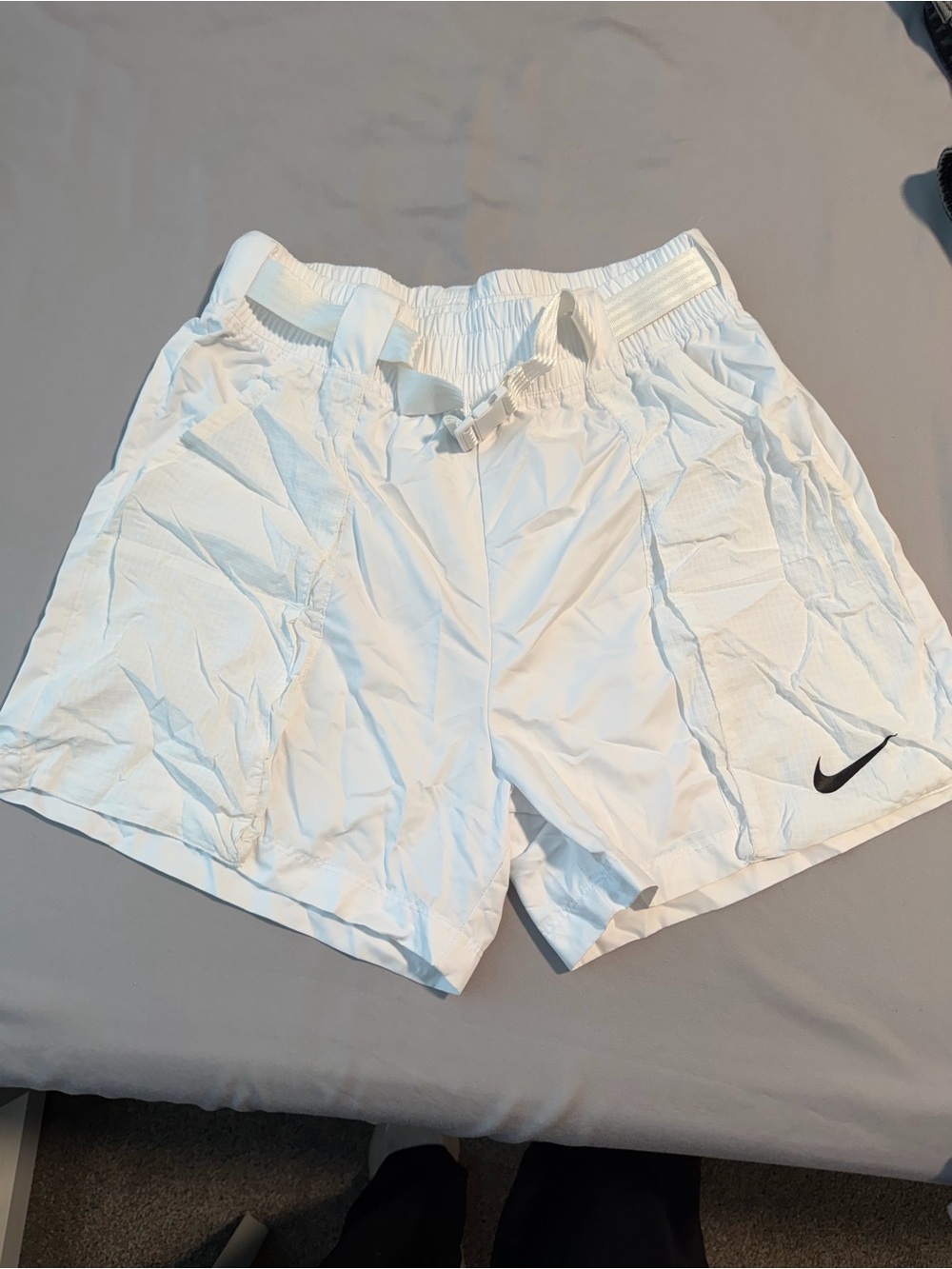White baggy Nike shorts